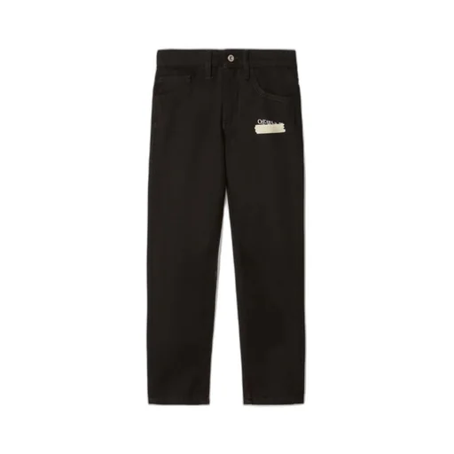 Off-White Kids Logo Printed Straight Leg Jeans