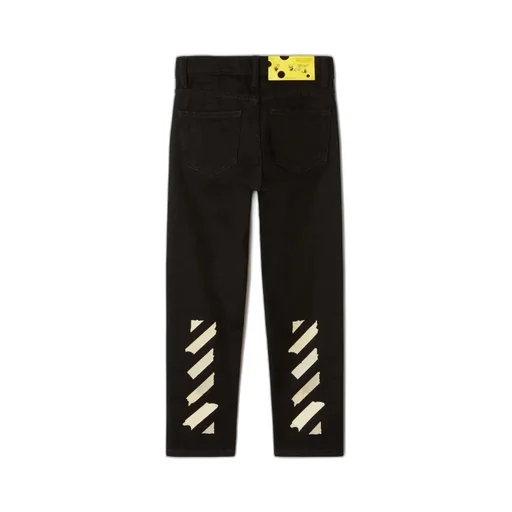 Off-White Kids Logo Printed Straight Leg Jeans