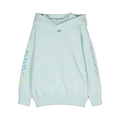 Diag-Stripe-Print Cotton Hoodie