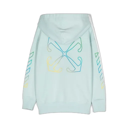 Diag-Stripe-Print Cotton Hoodie