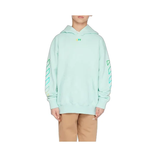 Diag-Stripe-Print Cotton Hoodie