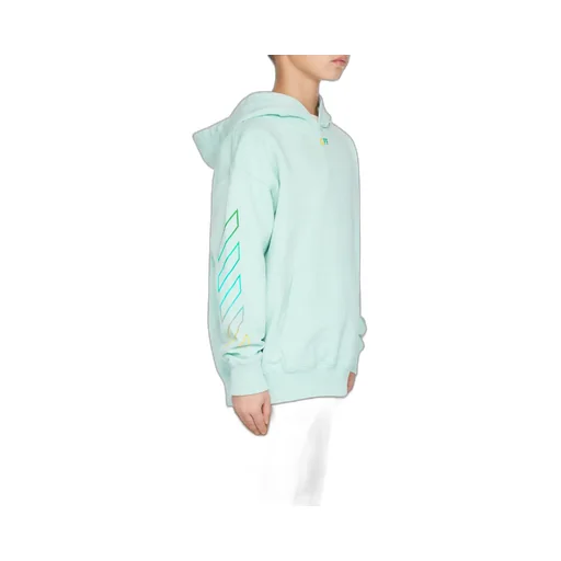 Diag-Stripe-Print Cotton Hoodie