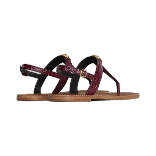Celine Triomphe Thong In Crocodile Stamped Calfskin