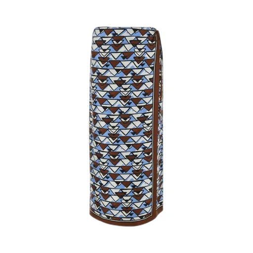Geometric-Print Midi Skirt
