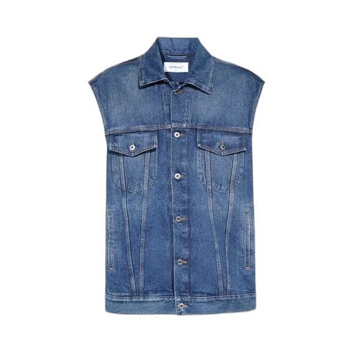 Buttoned Denim Vest