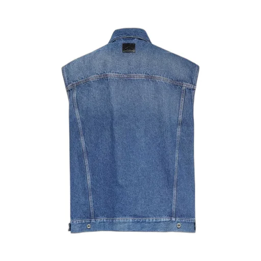 Buttoned Denim Vest