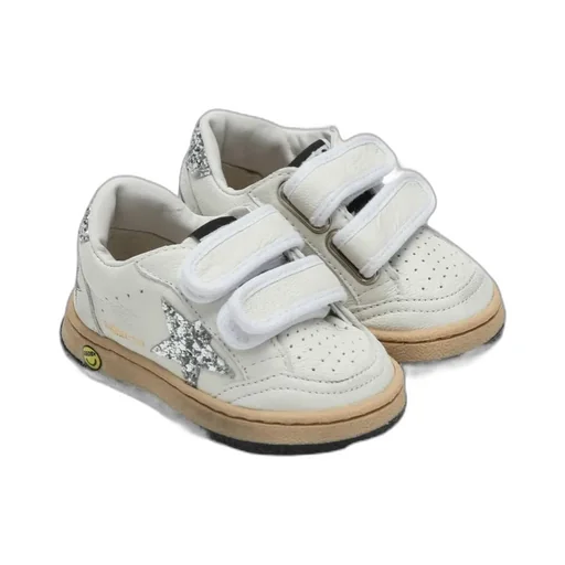 Golden Goose Kids Glitter-Detailed Round Toe Sneakers
