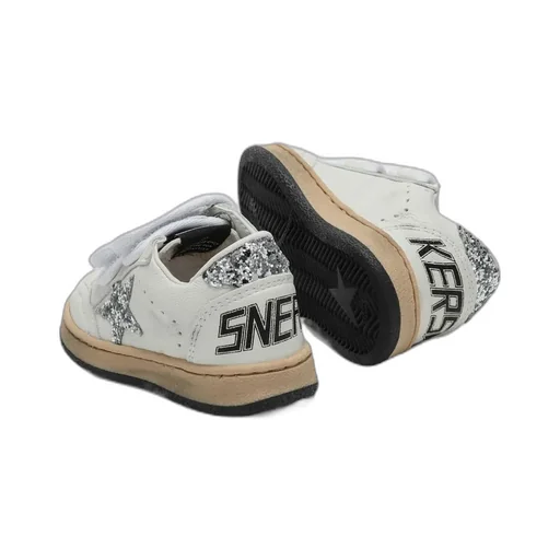 Golden Goose Kids Glitter-Detailed Round Toe Sneakers