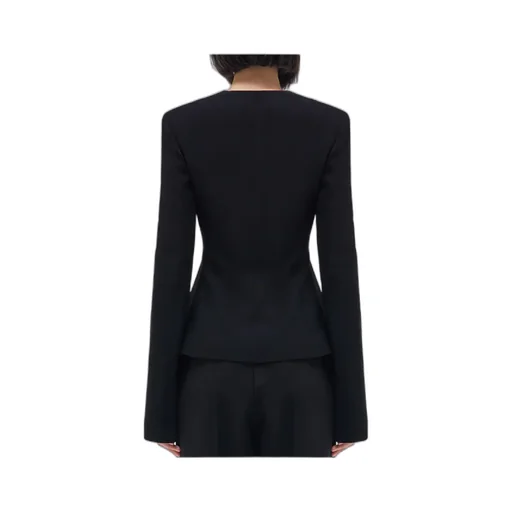 Draped Single-Breasted Blazer