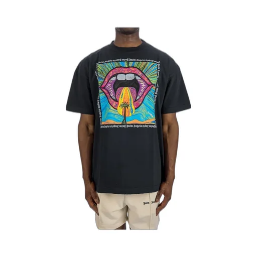 Palm Angels Crazy Mouth Straight Hem T-Shirt