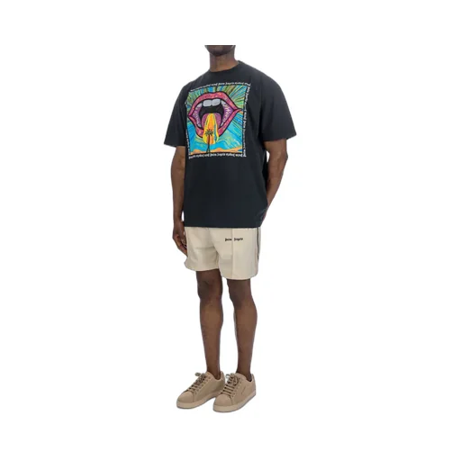 Palm Angels Crazy Mouth Straight Hem T-Shirt