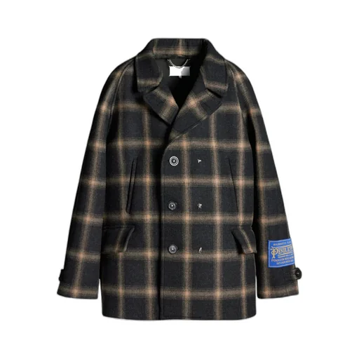 Maison Margiela Double-Breasted Pendleton Peacoat