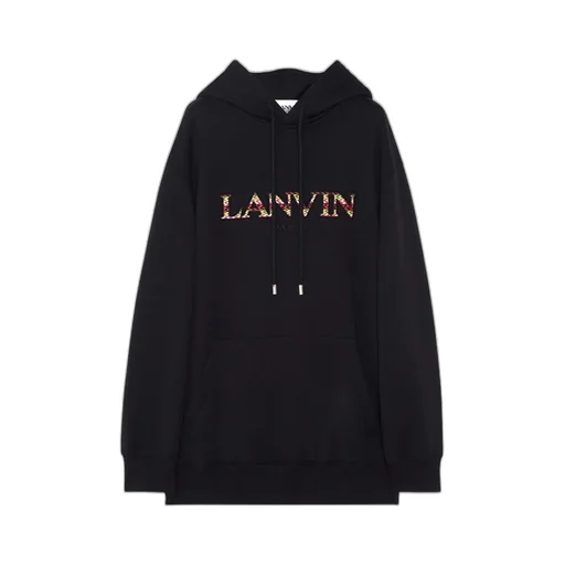 Lanvin Logo Detailed Drawstring Hoodie