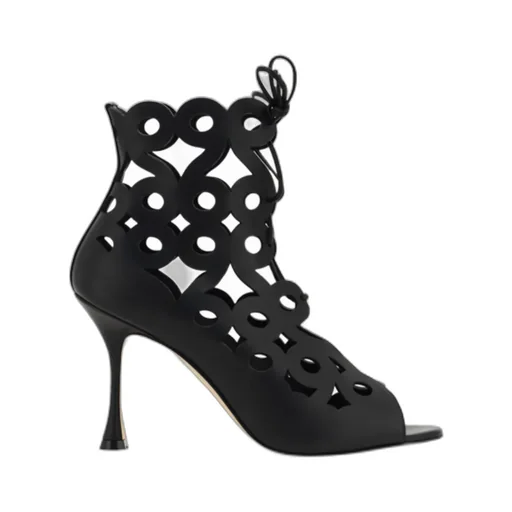 Manolo Blahnik Taralo Geometric Cut-Out Boots