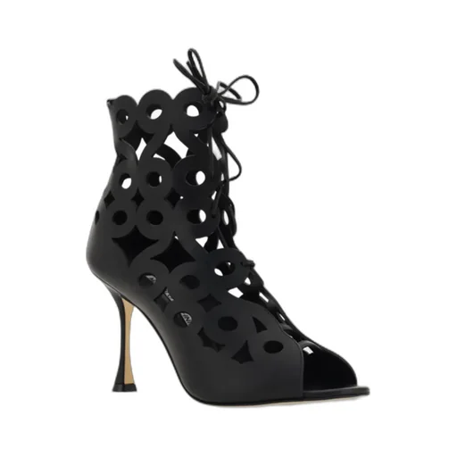 Manolo Blahnik Taralo Geometric Cut-Out Boots