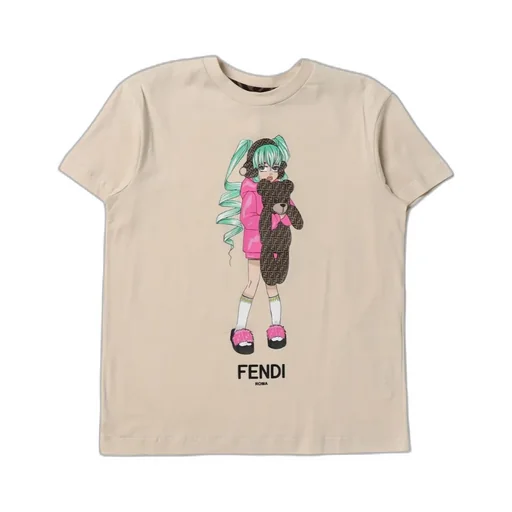 Fendi Kids Graphic Printed Crewneck T-Shirt