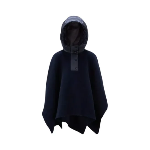 Moncler Enfant Logo-Patch Asymmetric Hem Hooded Cape