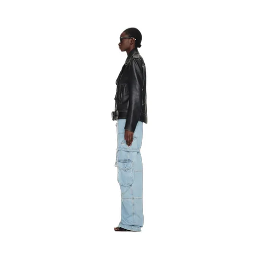 Off-White Bleach Cargo Strap Detailed Jeans