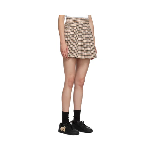 Palm Angels Checked High-Waisted Mini Skirt