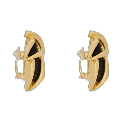 Saint Laurent Floral Motif Clip On Earrings