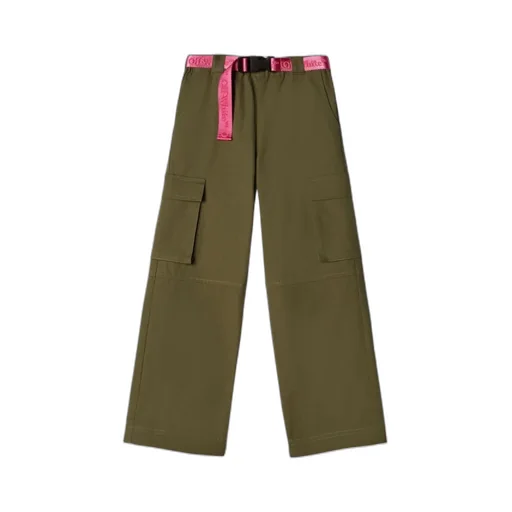 Off-White Kids Logo-Waistband Belted Cargo Trousers