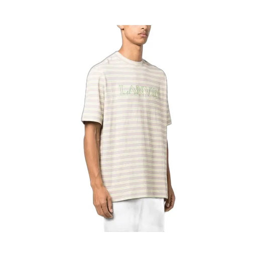 Striped Logo-Embroidered T-Shirt