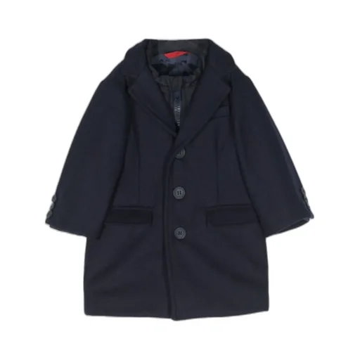 Virgin-Wool Blend Layered Coat