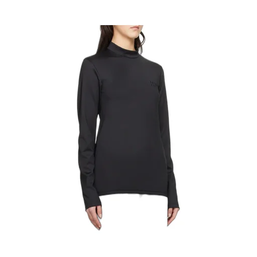 Embroidered Mock-Neck T-Shirt