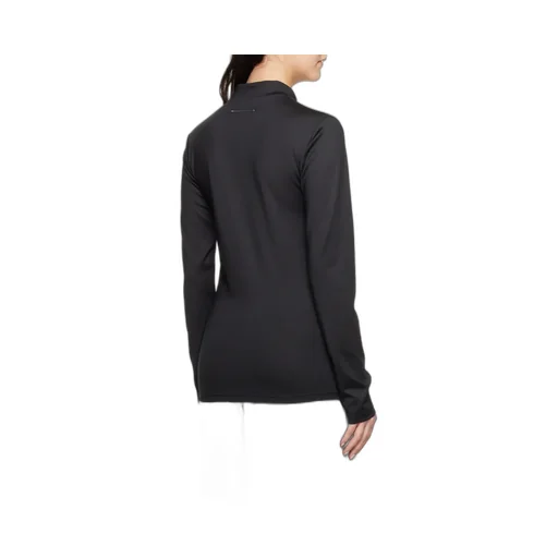 Embroidered Mock-Neck T-Shirt