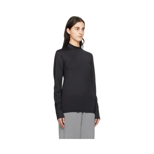 Embroidered Mock-Neck T-Shirt