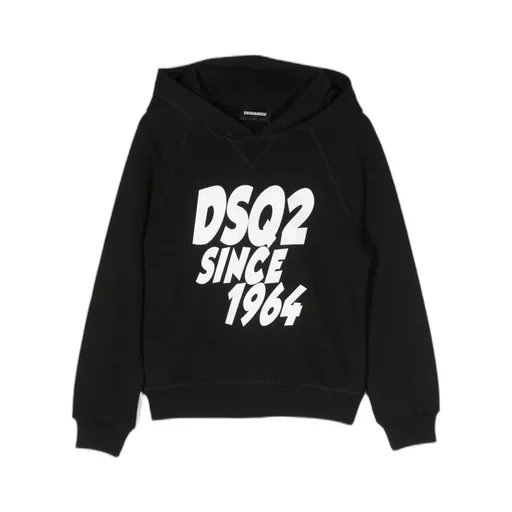 Dsquared2 Kids Logo Printed Straight Hem Hoodie
