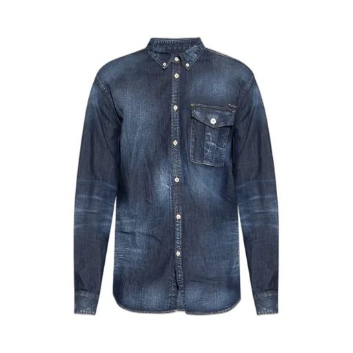 Dsquared2 Logo-Plaque Buttoned Denim Shirt