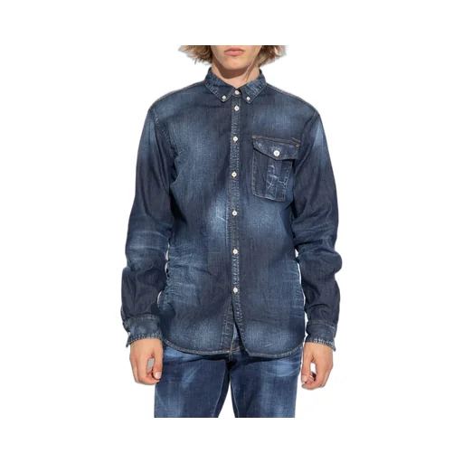Dsquared2 Logo-Plaque Buttoned Denim Shirt