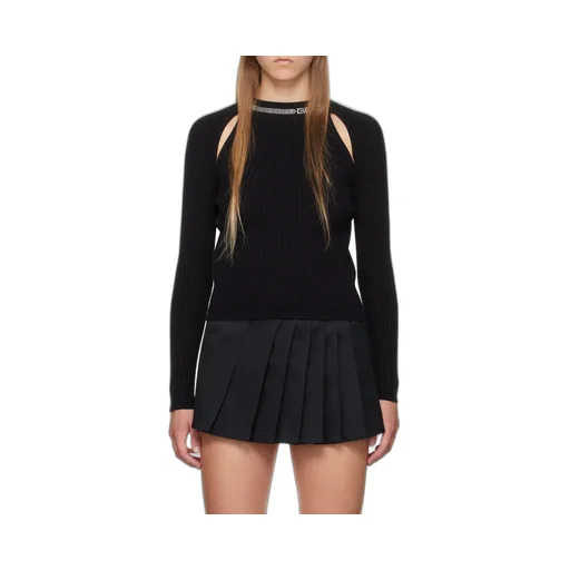 Gcds Bling Embellished Cut-Out Knitted Top