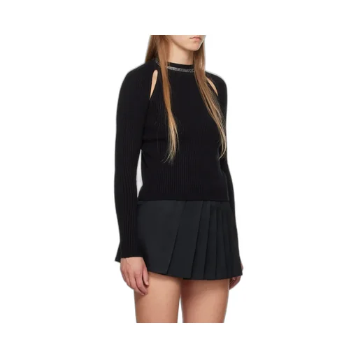 Gcds Bling Embellished Cut-Out Knitted Top