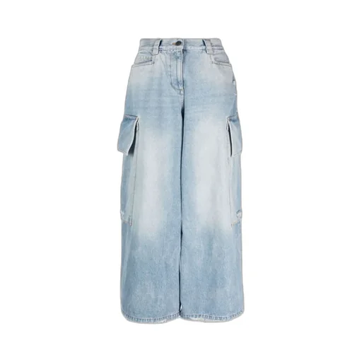 Palm Angels Wide Leg High Waist Jeans