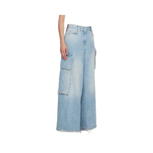 Palm Angels Wide Leg High Waist Jeans