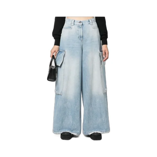 Palm Angels Wide Leg High Waist Jeans