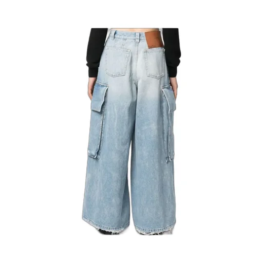 Palm Angels Wide Leg High Waist Jeans