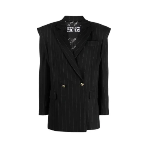 Versace Jeans Couture Pinstriped Double-Breasted Tailored Blazer