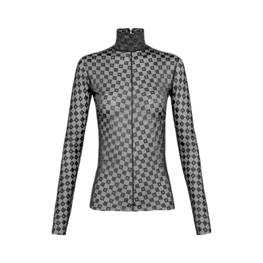 Lace-Detail Long-Sleeved Top