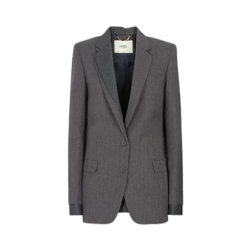 Fendi Single-Breasted Striped Tailored Blazer