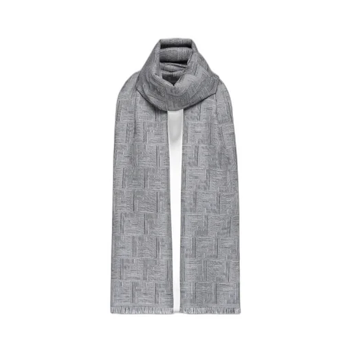 Fendi Monogrammed Fringed Edge Scarf