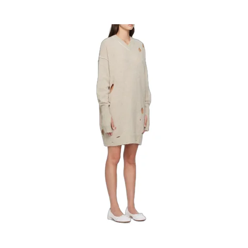 Mm6 Maison Margiela Distressed Knitted Dress