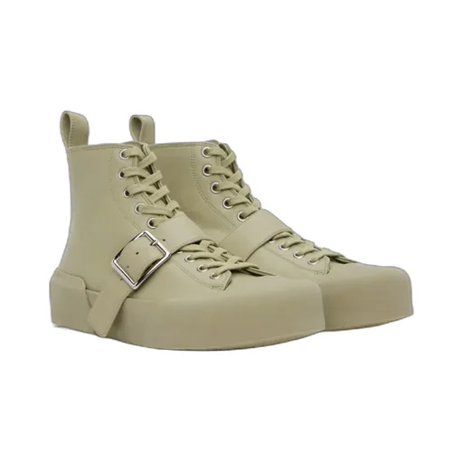 Round Head Strapped High-Top Casual Sneakers
