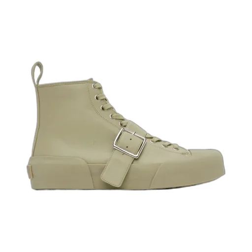 Round Head Strapped High-Top Casual Sneakers
