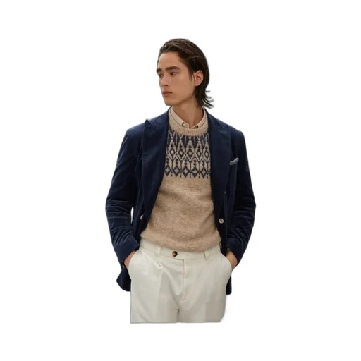 Double-Breasted Velvet Blazer