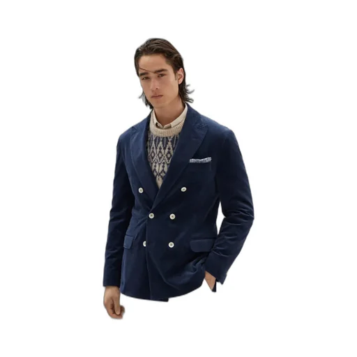 Double-Breasted Velvet Blazer