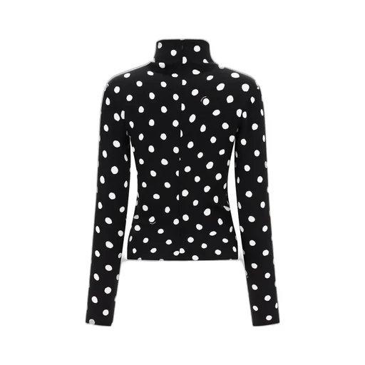 Polka-Dot Print Satin Blouse