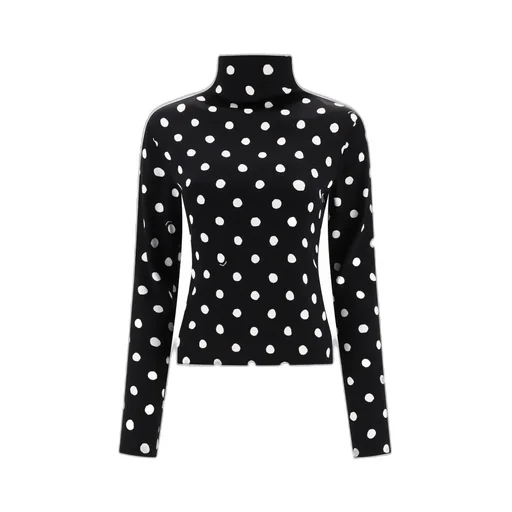Polka-Dot Print Satin Blouse
